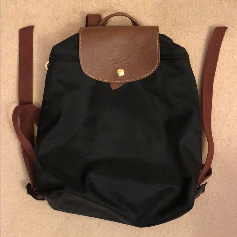 Longchamp Black Le pliage sac